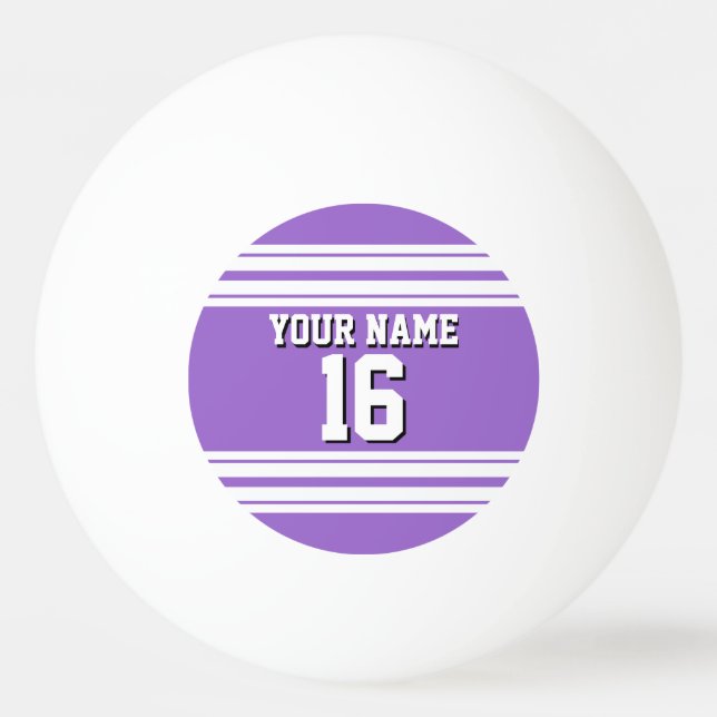 Amethyst Purple Wht Team Jersey Custom Number Name Ping Pong Ball (Front)