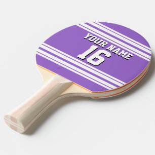 Amethyst Purple Wht Team Jersey Custom Number Name Ping Pong Paddle