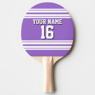 Amethyst Purple Wht Team Jersey Custom Number Name Ping Pong Paddle