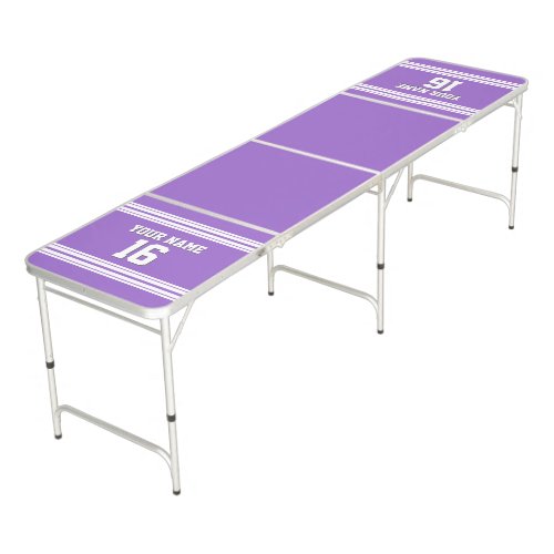 Amethyst Purple with White Stripes Sports Jersey Beer Pong Table