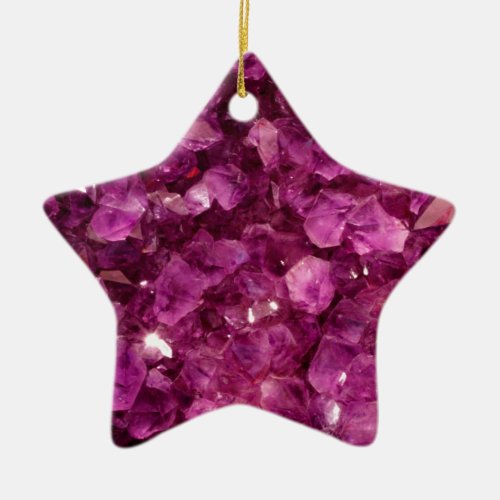 Amethyst Quartz Crystal Purple Precious Stones Ceramic Ornament