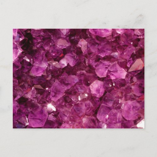 Amethyst Quartz Crystal Purple Precious Stones Postcard