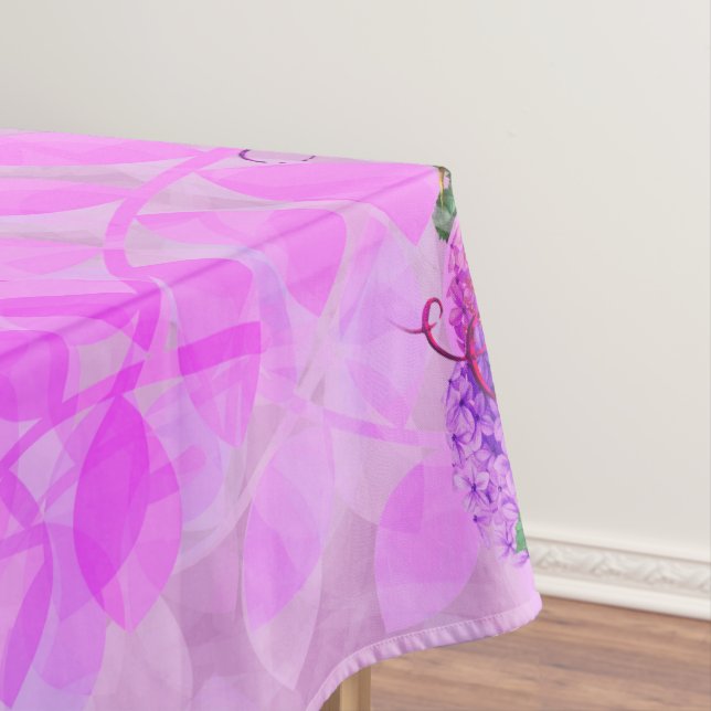 Amethyst Raspberry Floral Wedding Tablecloth (In Situ)