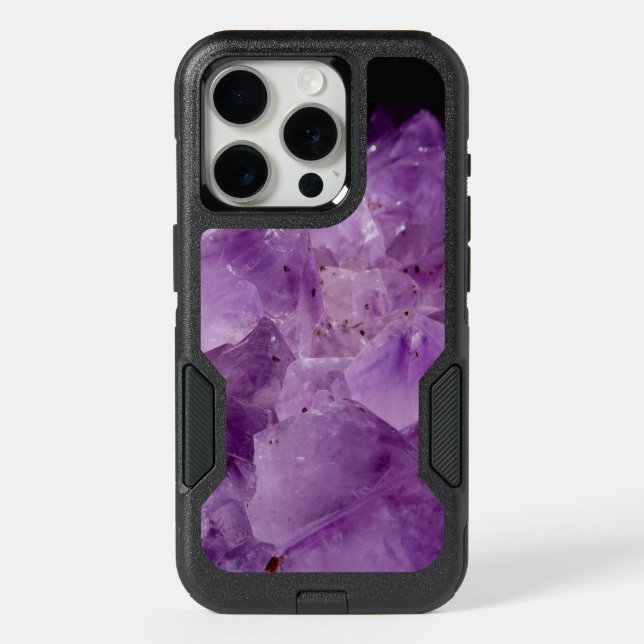 Amethyst Raw Stones  iPhone 15 Pro Case (Back)