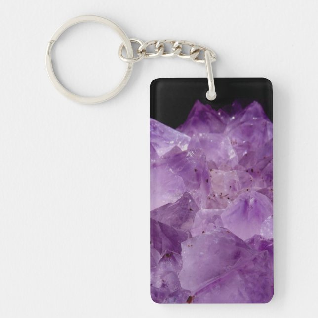 Amethyst Raw Stones  Keychain (Front)