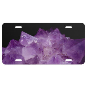Amethyst Raw Stones License Plate