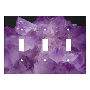 Amethyst Raw Stones  Light Switch Cover