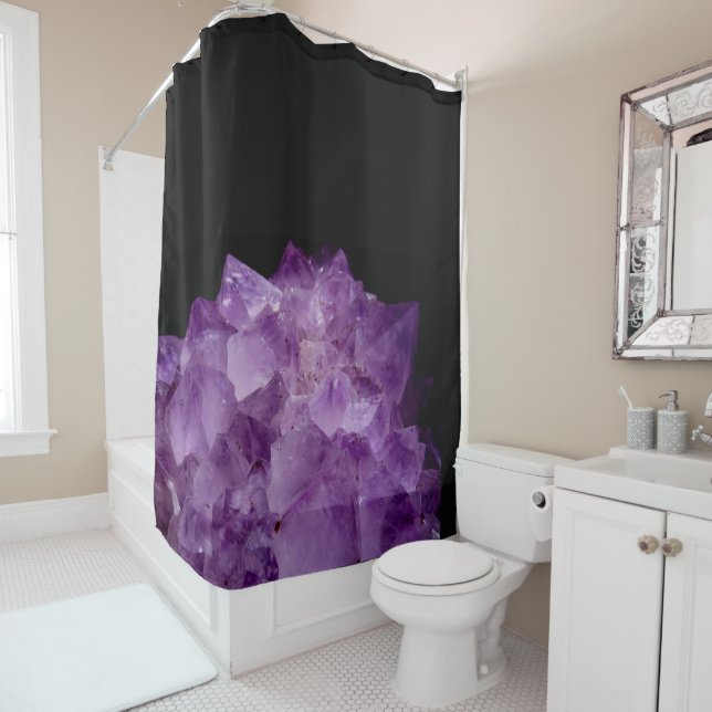 Amethyst Raw Stones  Shower Curtain (In Situ)