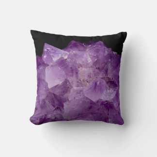 Amethyst Raw Stones Throw Pillow