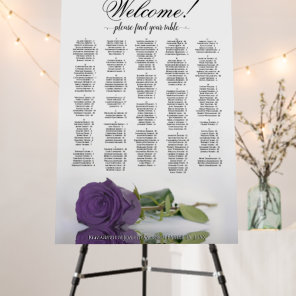 Amethyst Rose Alphabetical Seating Chart Welcome Foam Board