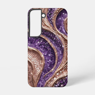 Amethyst Rose Gold Mosaic - Ultra Narrow Luxury Samsung Galaxy S22 Case
