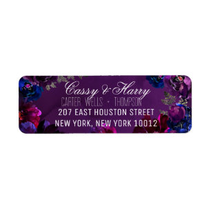 Amethyst Sapphire Jewel Tone Return Address Label