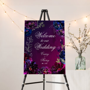 Amethyst Sapphire Ombre Jewel Tone Welcome Wedding Foam Board