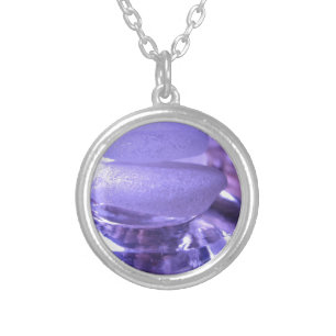 Amethyst Sea Glass Silver Plated Necklace