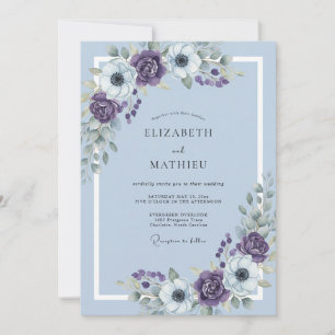 Amethyst Sky Anemone Wedding Invitation
