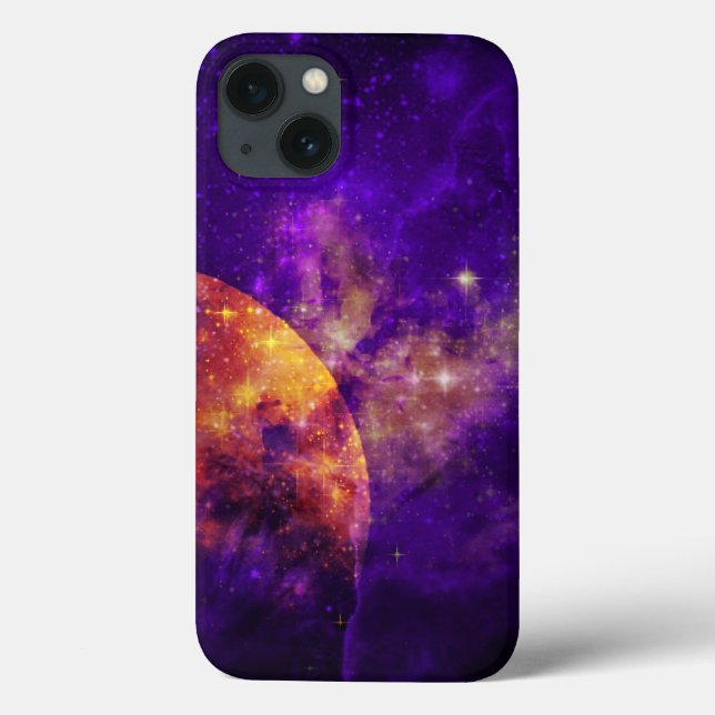 Amethyst Sky, Golden Planet n Nebula iPad Case (Back)