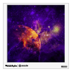 Amethyst Sky, Golden Planet n Nebula Wall Decal
