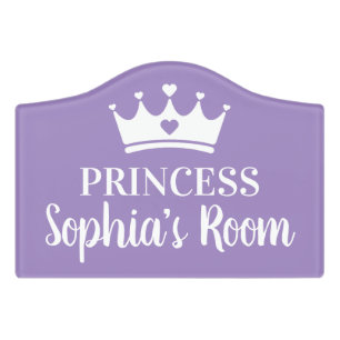 Amethyst Smoke Princess Crown Custom Girls Baby Door Sign