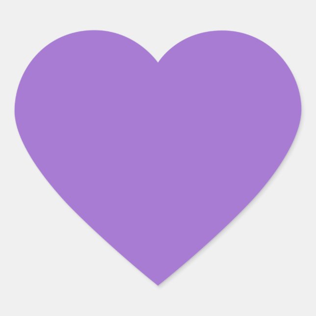 Amethyst (solid color)  heart sticker (Front)