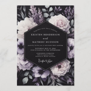 Amethyst Somber Bloom Wedding Invitation