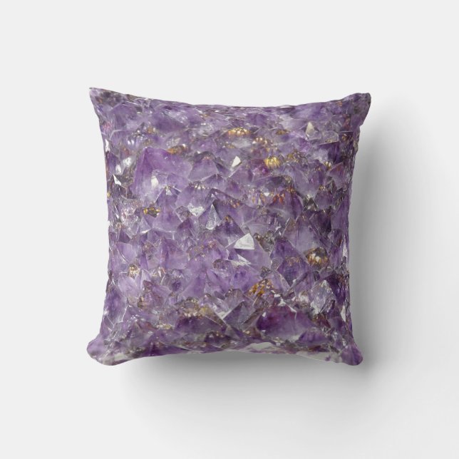 Amethyst Sparkles Throw Pillow (Front)