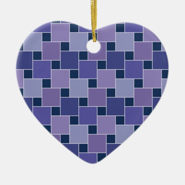 Amethyst Squares Ceramic Ornament (Front)