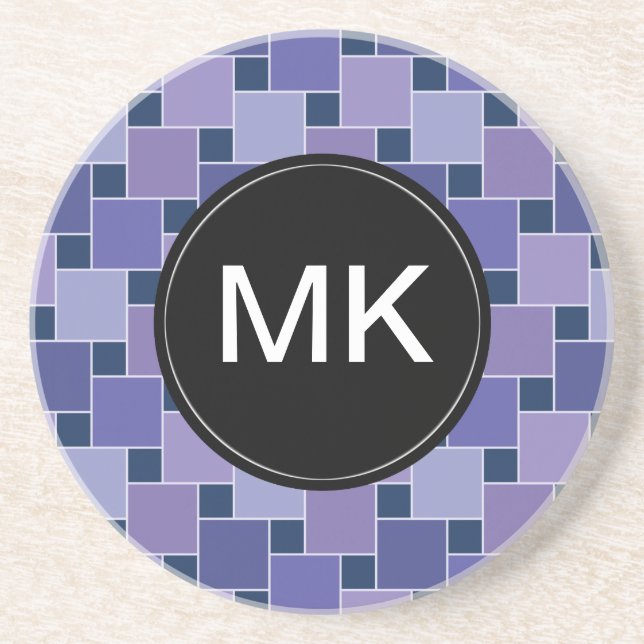 Amethyst Squares Drink Coaster (Front)