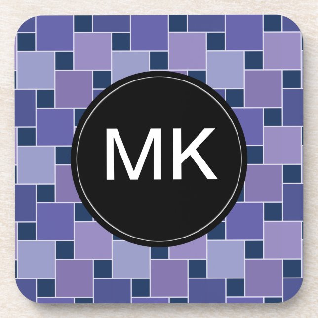 Amethyst Squares Drink Coaster (Front)