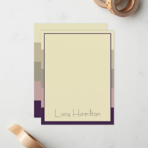 Amethyst Storm Stripes Personalized Note Card
