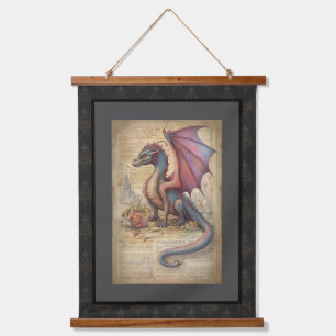 Amethyst the Dragon Antique Victorian Tapestry