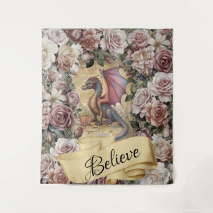 Amethyst the Dragon Victorian Large Wall Tapestry