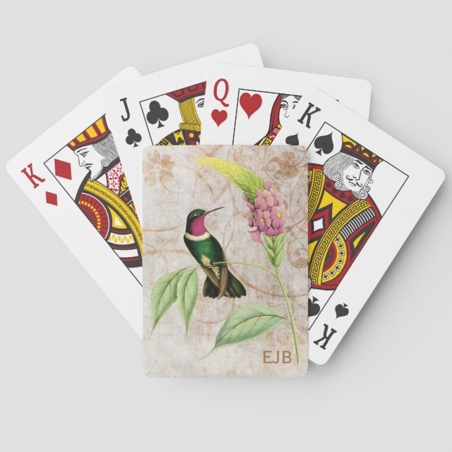 Amethyst Throated Sun Angel Hummingbird Poker Cards (Back)