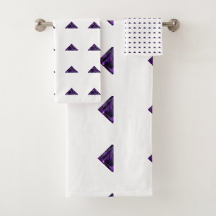 Amethyst Triangle, February Birthstone, Purple Bath Towel Set