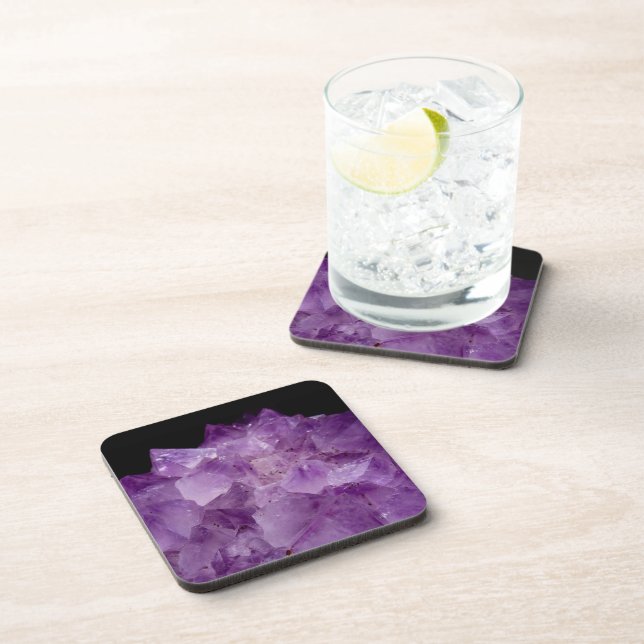 Amethyst Uncut Stones  Beverage Coaster (Right Side)