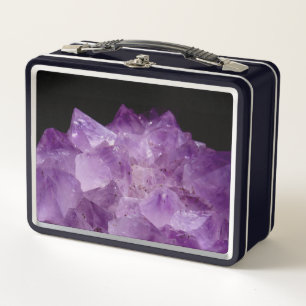 Amethyst Uncut Stones  Metal Lunch Box