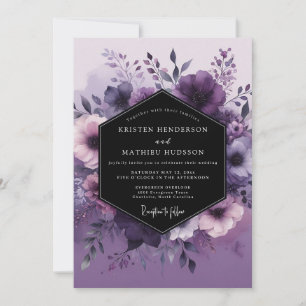 Amethyst Vesperal Flora Wedding Invitation