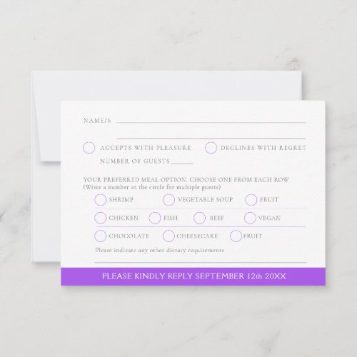 Amethyst Wedding Anniversary watercolor heart RSVP Card