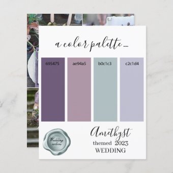 Amethyst Wedding colors Palette Card 2023 | Zazzle