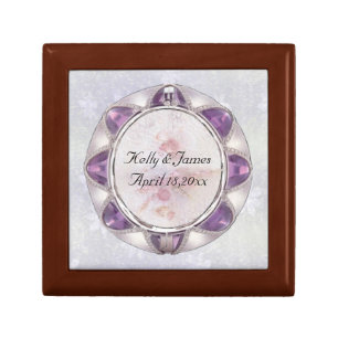 Amethyst Wedding Favor Jewelry Box