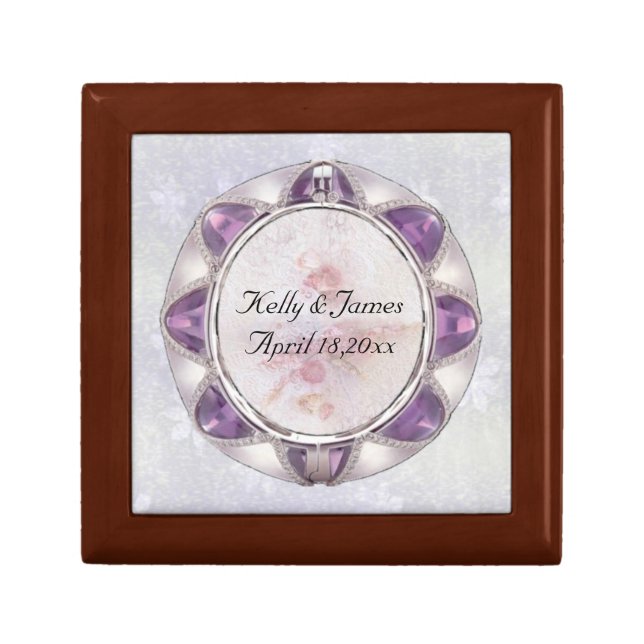 Amethyst Wedding Favor Jewelry Box (Front)