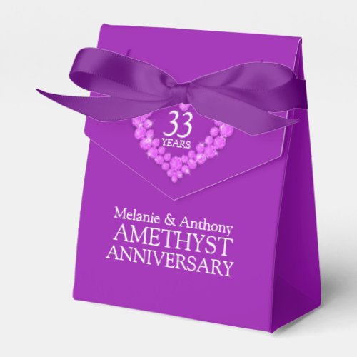 Amethyst wedding heart 33 years gift box