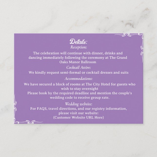 ​Amethyst & White Botanical Enclosure Card (Front)