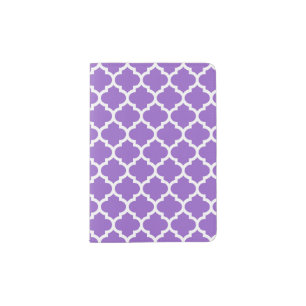 Amethyst White Moroccan Quatrefoil Pattern #5 Passport Holder