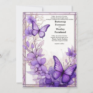 Amethyst Wings Wedding Invitation