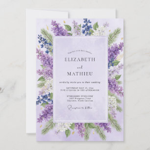 Amethyst Wisteria Wedding Invitation
