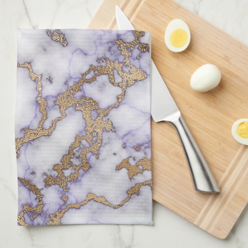 Amethyst With Gold And Marble Kitchen Towel