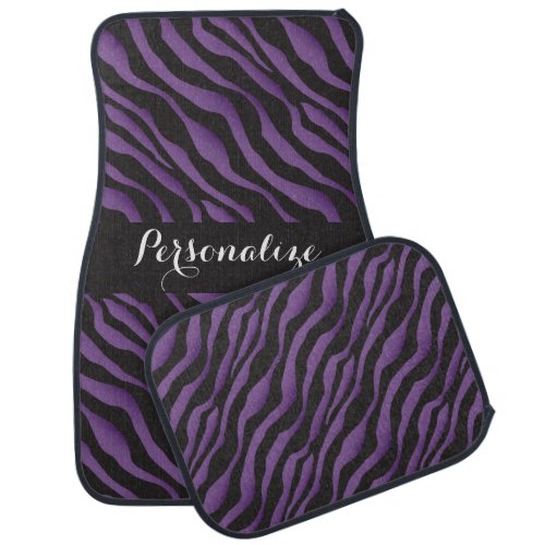 Amethyst Zebra Stripe  Personalize Car Mat