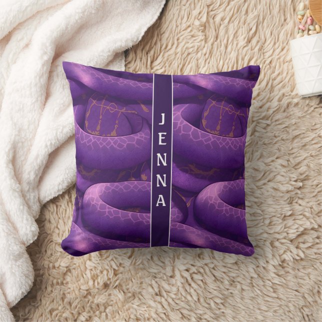 Amethystine Python Retro Colourful Custom Pattern Throw Pillow (Blanket)