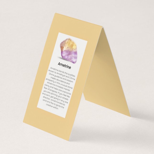 Ametrine Crystal Meaning Jewelry Display Business Card (Back)