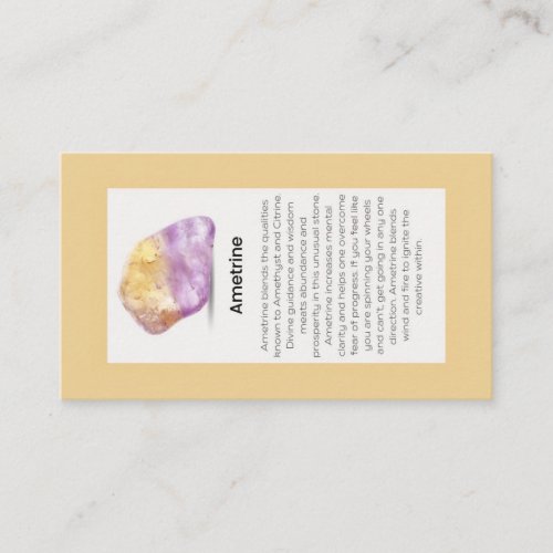 Ametrine Crystal Meaning Jewelry Display  Business Card